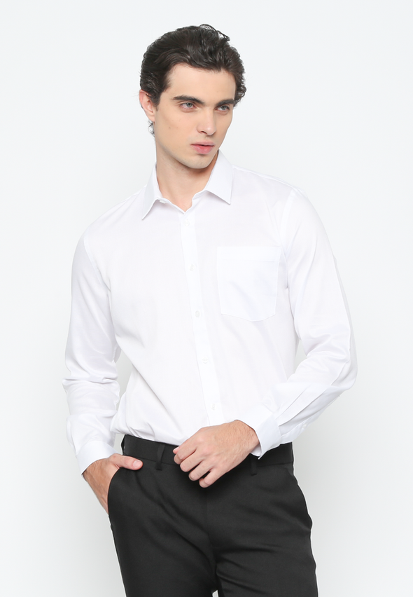 Men's White Long Sleeve Shirt