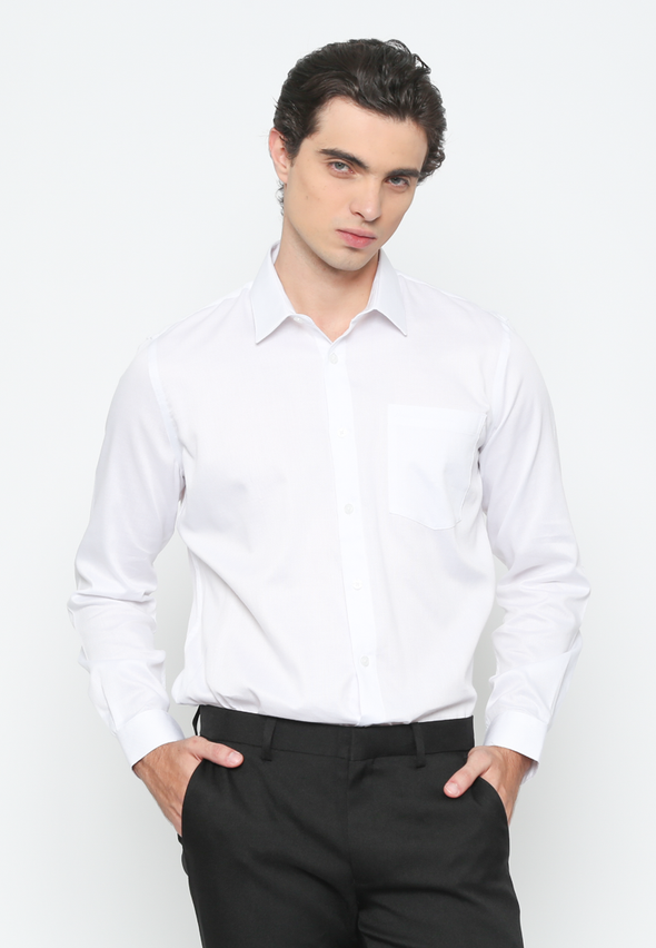 Men's White Long Sleeve Shirt
