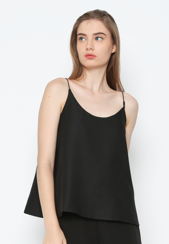 Black Round Neck Tank Top