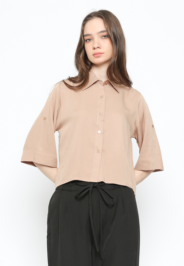 Women'S Cream Boxy Shirt