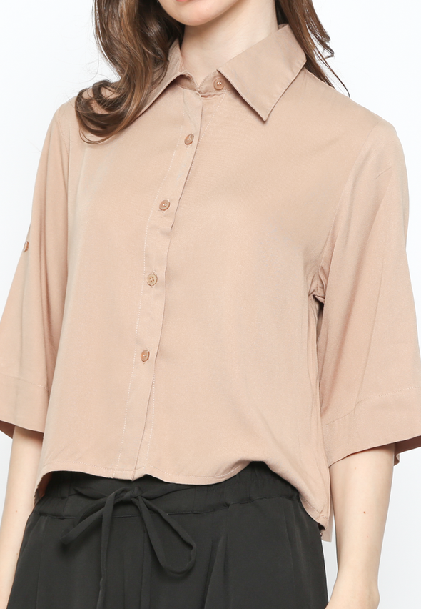 Women'S Cream Boxy Shirt