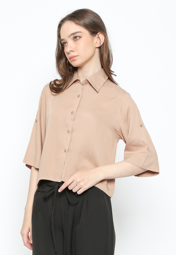 Women'S Cream Boxy Shirt