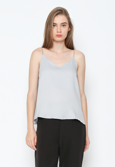 Light Grey V Neck Tank Top