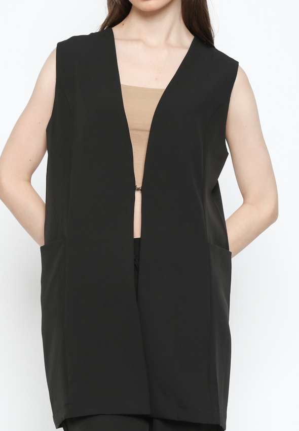 Women's Black Blazer Vest