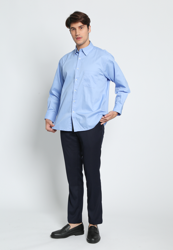 Blue Regular Fit Long Sleeves Shirt