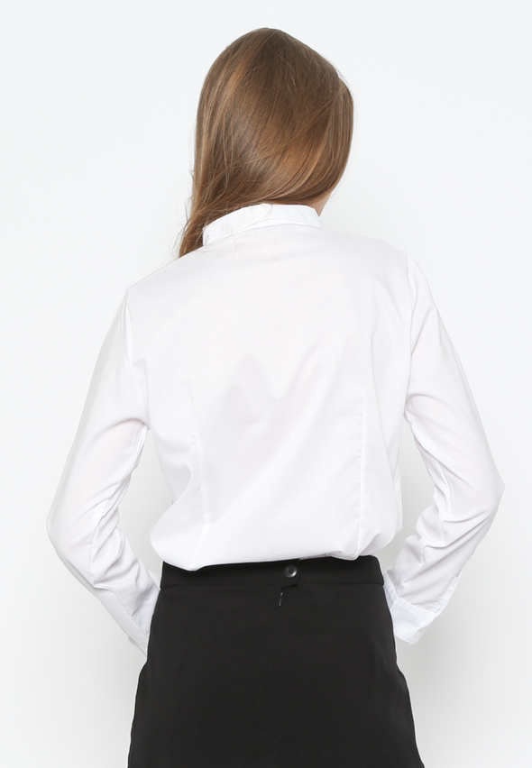 White Basic Long Sleeves Shirt