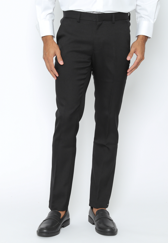 Men's Black Slim Fit Formal Trousers