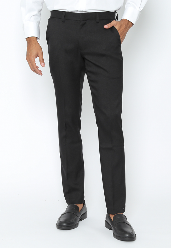 Men's Black Slim Fit Formal Trousers