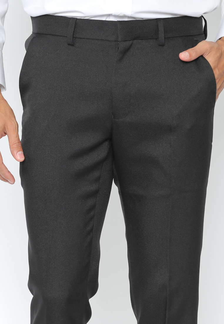 VALINO Men's Black Slim Fit Formal Trousers