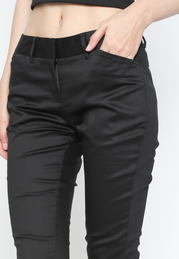 Women's Black Slim Fit Long Pants