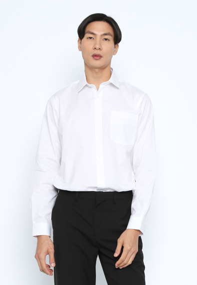 White Men's Long Sleeve Shirt