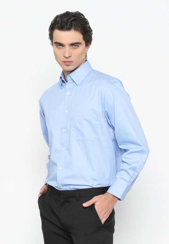 Blue Regular Fit Long Sleeves Shirt