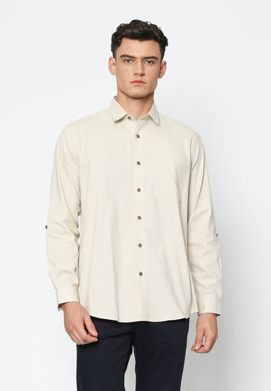Beige Contemporary Long Sleeve Shirt