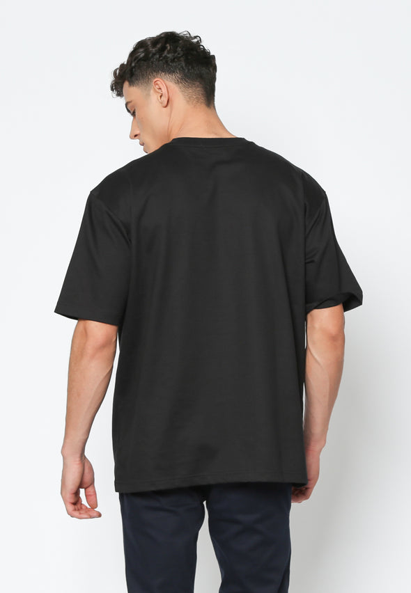 Black Oversized Contemporary Tee Shirt
