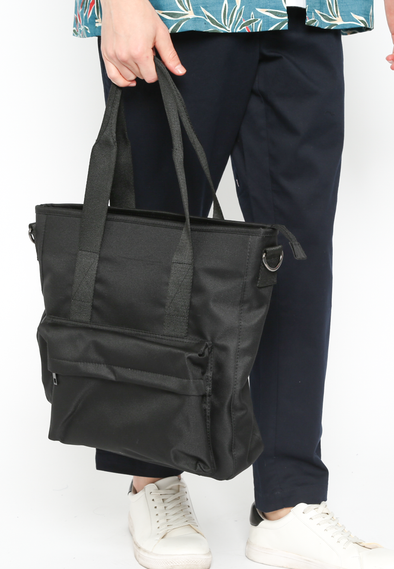 Men's Black Tote Bag