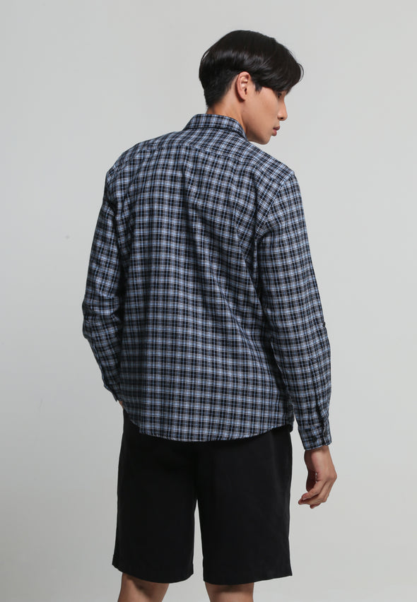 Black Flannel Sleeve Puller Shirt