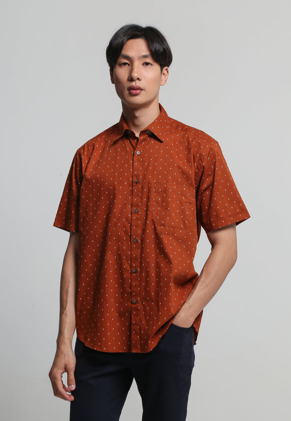 Orange Thunderbolt Print Shirt