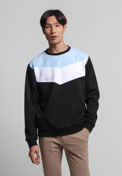 Black Colorblock Sweatshirt