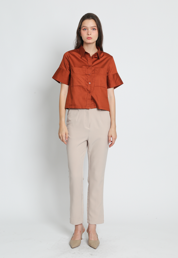 Double Pocket Cropped Shirt