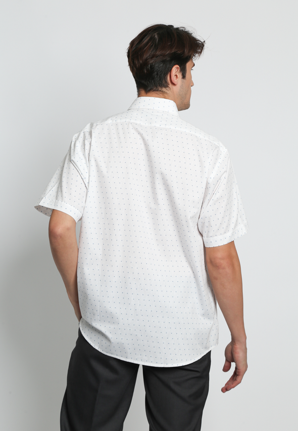 White Cotton Star Print Shirt