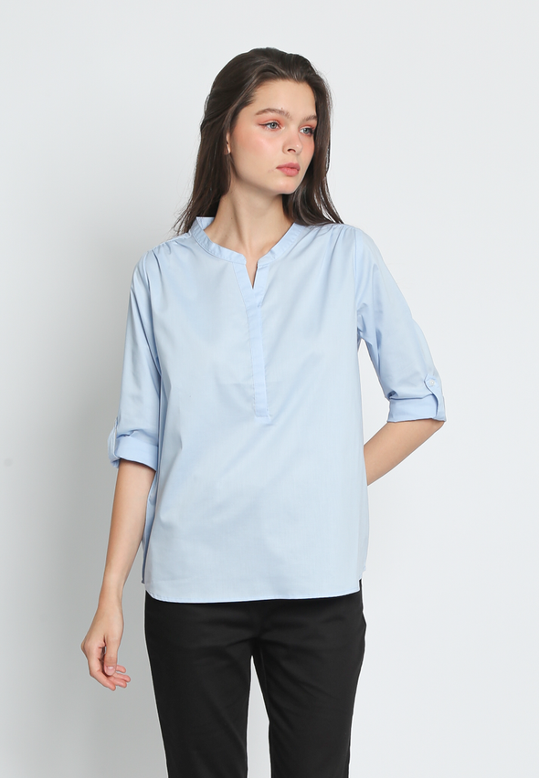 Roll-Up Sleeve Blouse