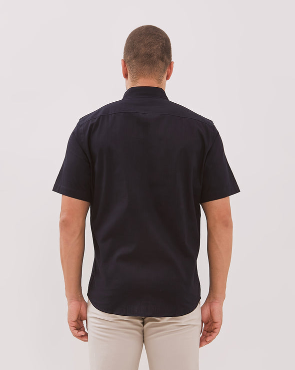 Men's Navy Blue Short Sleeved Regular Shirt