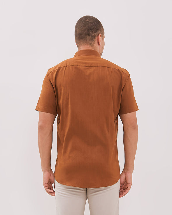 Men's Brown Short Sleeve Shirt