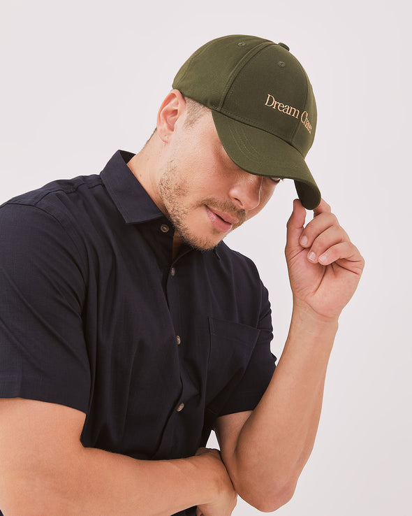Men's Olive Green Embroidery Hat
