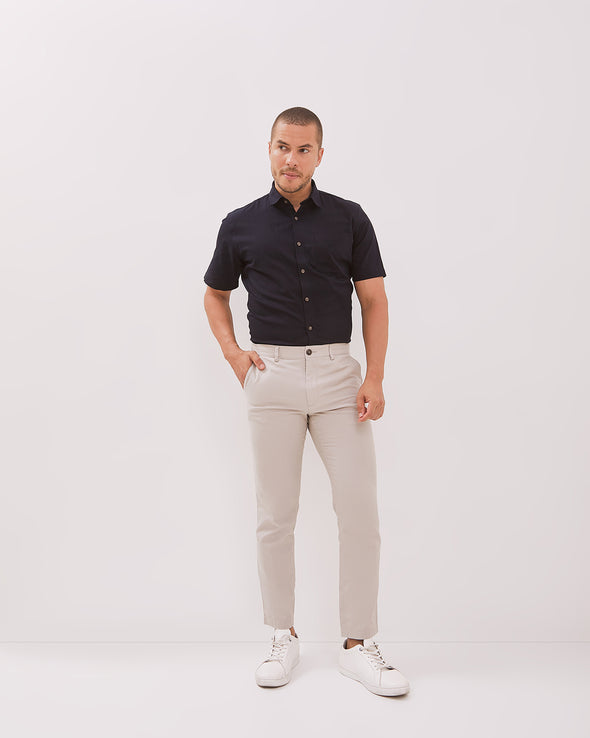 Men's Stretch Cream Chinos Long Pants