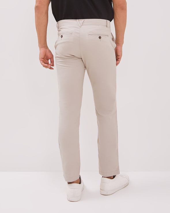Men's Stretch Cream Chinos Long Pants