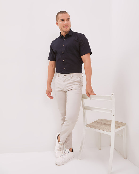 Men's Stretch Cream Chinos Long Pants