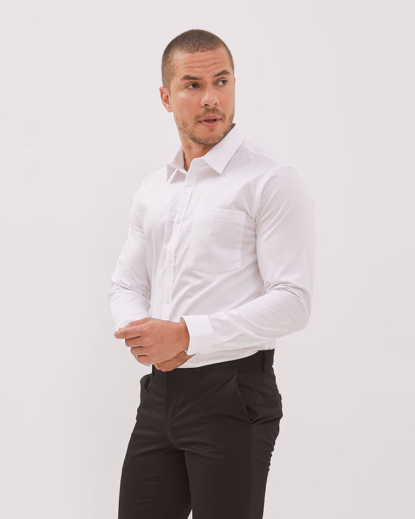 Men's White Long Sleeved Shirt