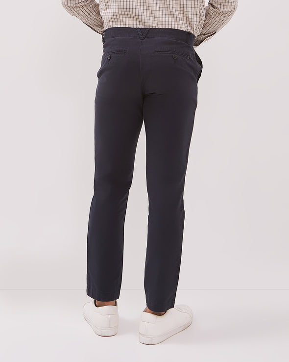 Men's Navy Blue Stretch Chinos Long Pants