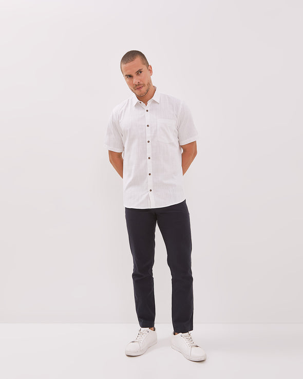Men's White Short Sleeved Shirt