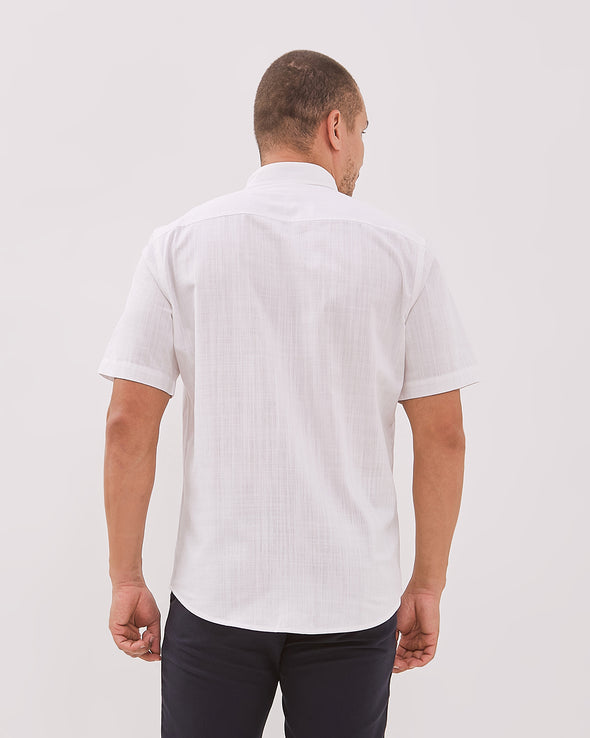Men's White Short Sleeved Shirt