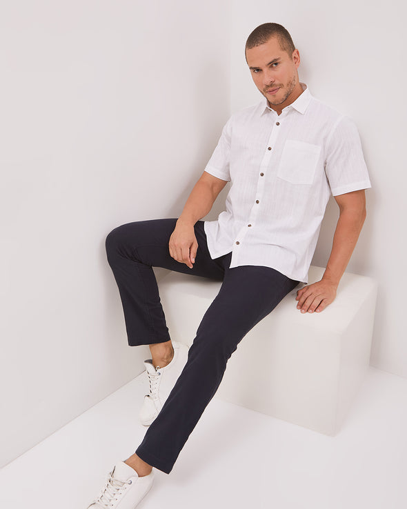 Men's White Short Sleeved Shirt