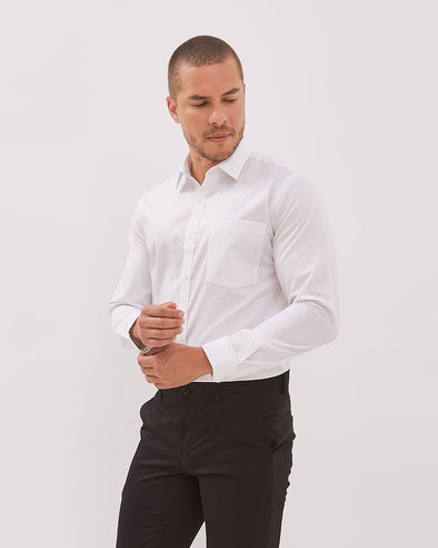 Men's White Long Sleeved Shirt