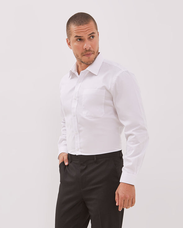 Men's White Long-Sleeved Shirt