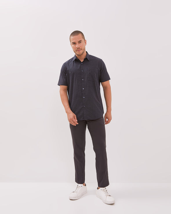 Men's Navy Short Sleeved Regular Shirt