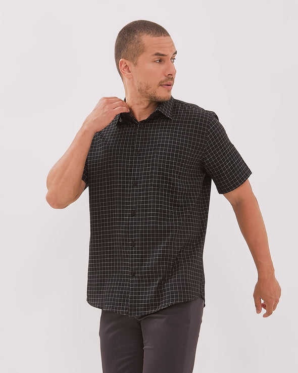 Black Short Sleeved Shirt For Men