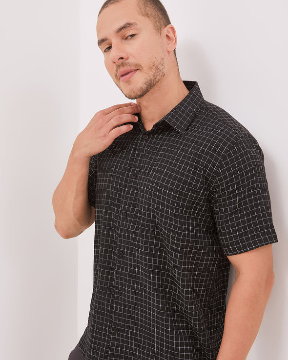 Black Short Sleeved Shirt For Men