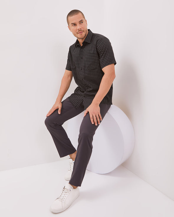 Black Short Sleeved Shirt For Men