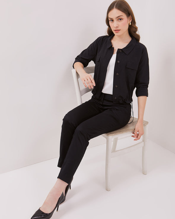 Women's White Crop Jacket