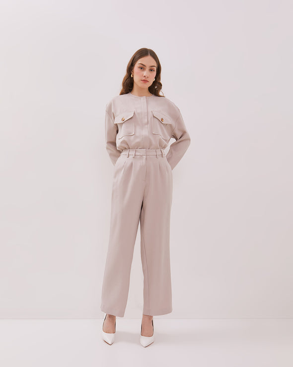 Women's Cream Wide Leg Pants