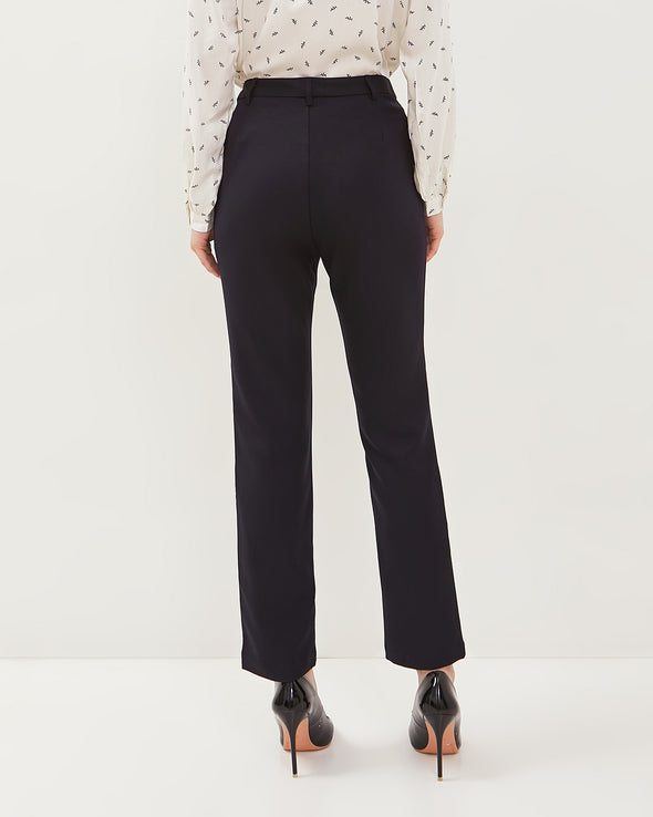 Navy Blue Basic Pants For Women