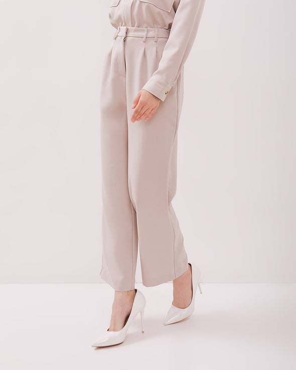 Women's Cream Wide Leg Pants