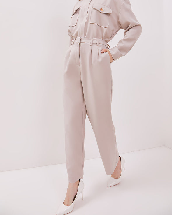Women's Cream Wide Leg Pants