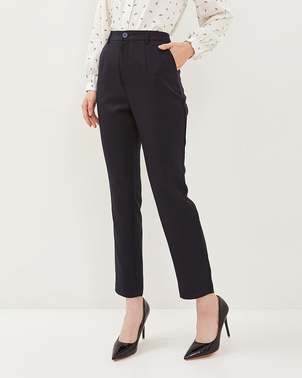 Navy Blue Basic Pants For Women