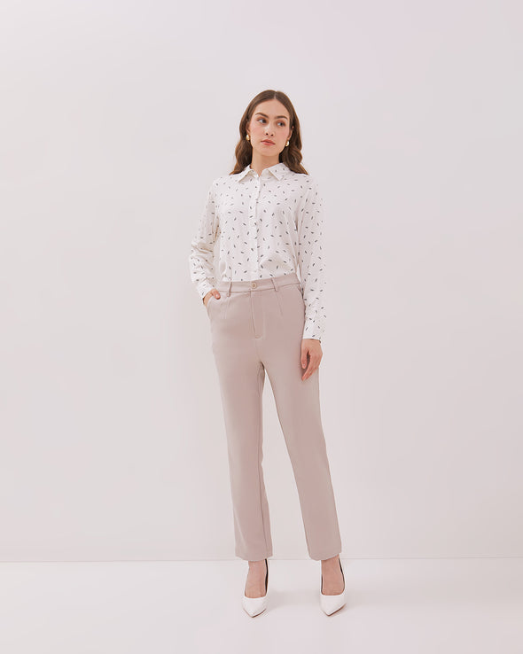 Women's Off-White Long Sleeve Blouse