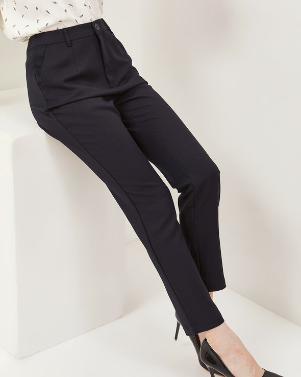 Navy Blue Basic Pants For Women